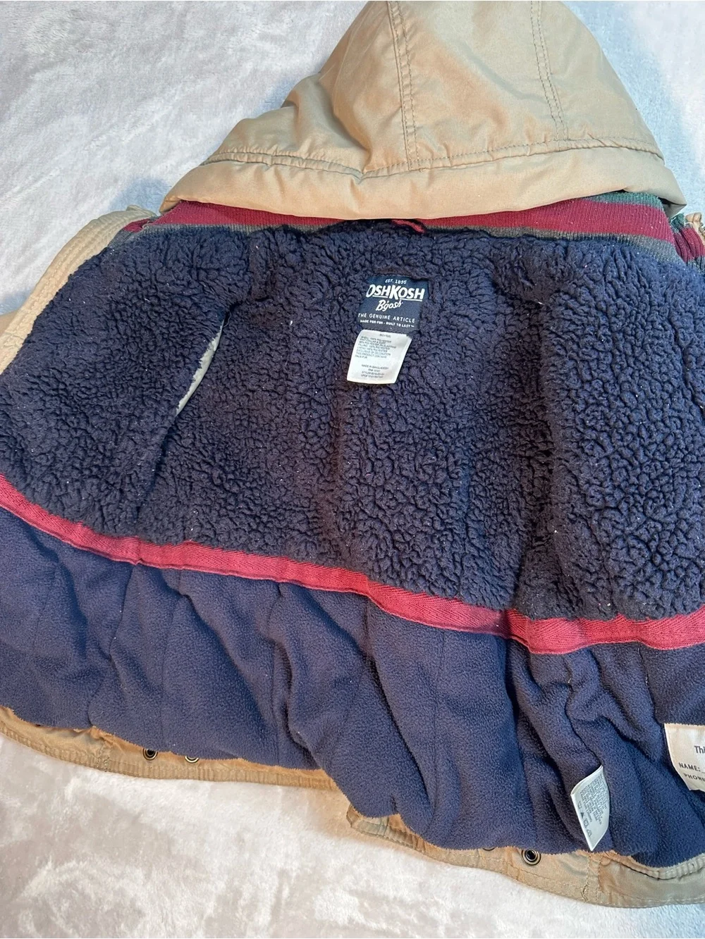 OshKosh B'gosh Tan Hooded Puffer Jacket